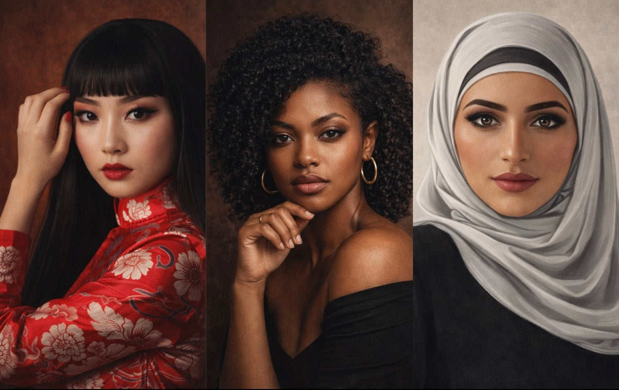 Empowering wall art collection featuring diverse women of different ethnicities representing confidence, identity, and self expression by Relatable Designs.