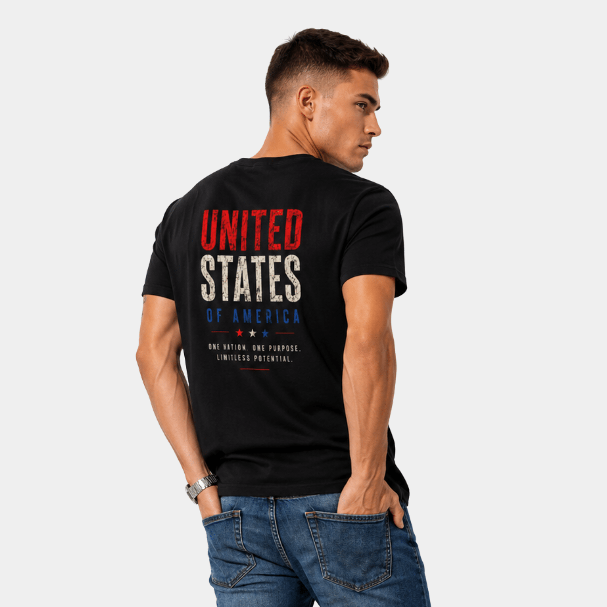 American Energy Graphic T-Shirt | Patriotic 4th of July Tee | Red White Blue Statement Shirt by Relatable Designs