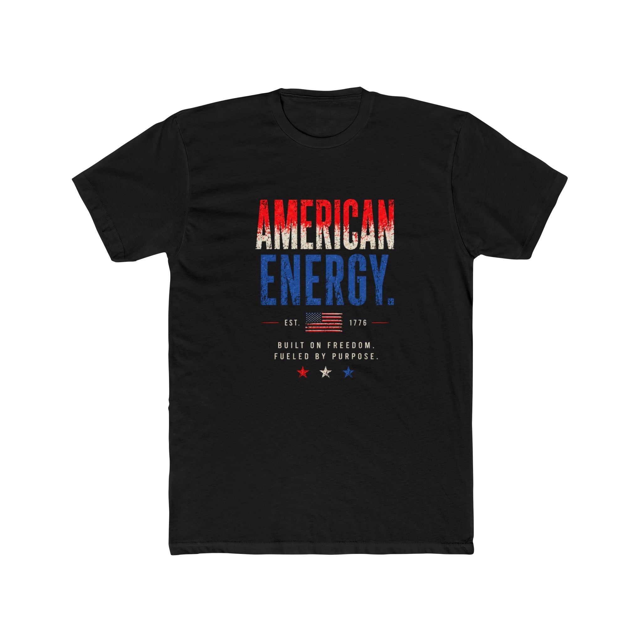 American Energy Graphic T-Shirt | Patriotic 4th of July Tee | Red White Blue Statement Shirt by Relatable Designs