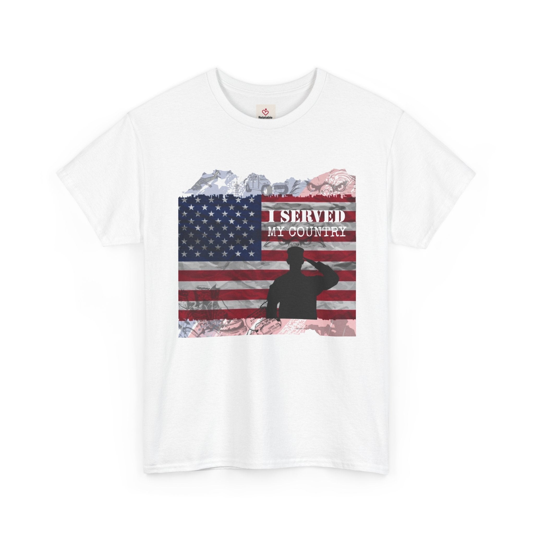 American Flag T-Shirt Military Tribute - 'I Served My Country ...