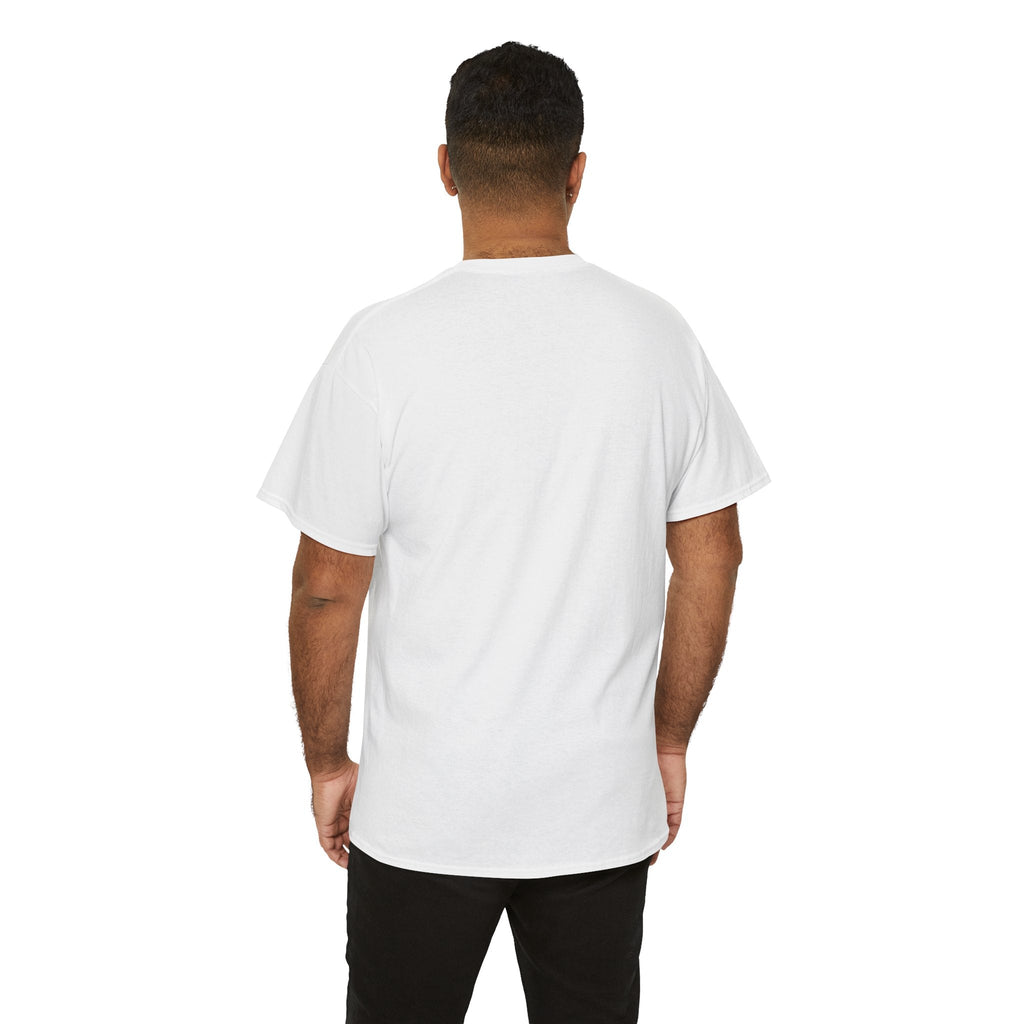Back view of person wearing a plain white t-shirt for 'I Served My Country' tee on a white background.