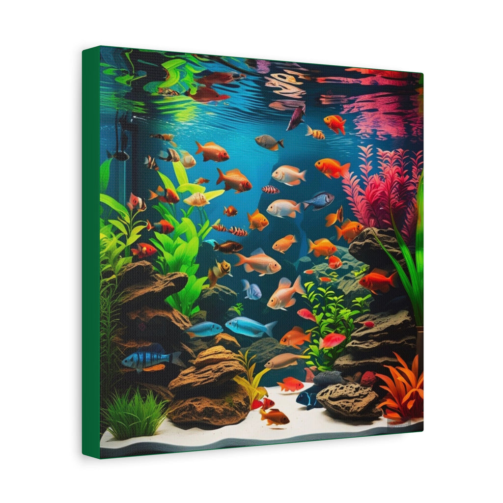 Canvas print of an aquarium scene with fish and plants