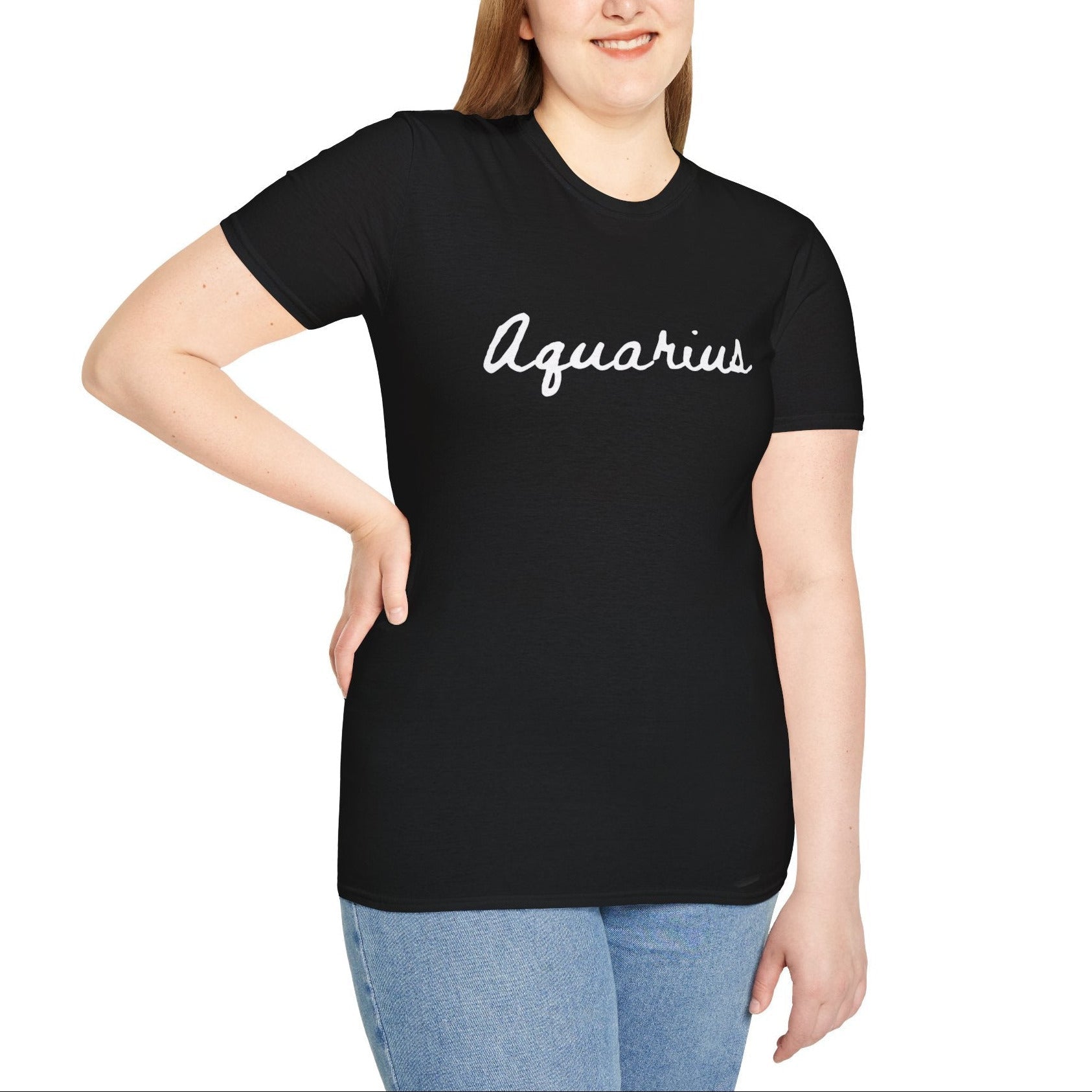 Aquarius Zodiac Unisex Heavy Cotton Tee - Minimalist Design by Relatable Designs