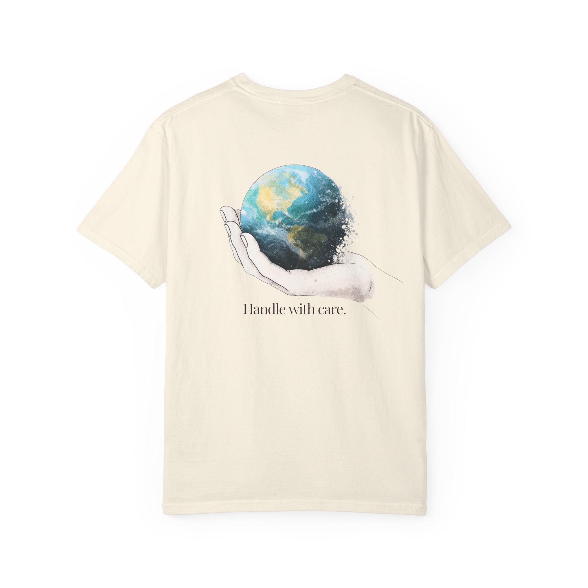 Be Mindful Climate Awareness T-Shirt | Eco Conscious Graphic Tee | Handle With Care Earth Shirt | Minimalist Statement Tee by Relatable Designs