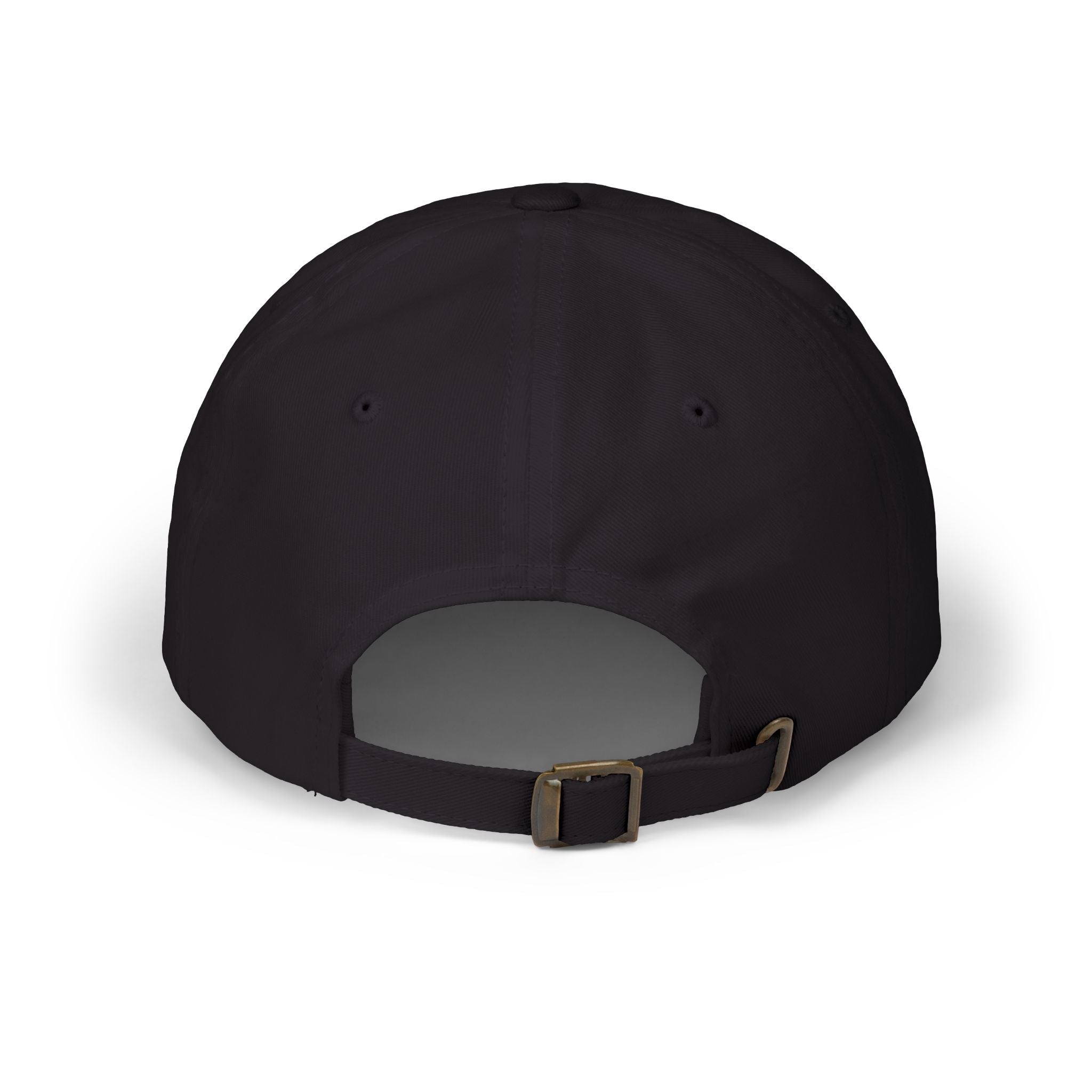 Black cap back with a strap on a white background