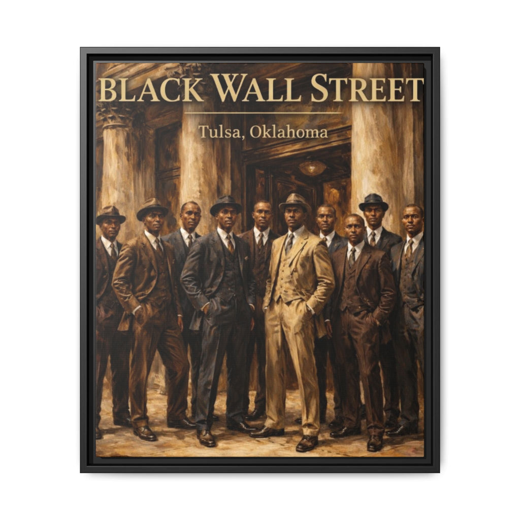 Black Wall Street Tulsa Oklahoma Wall Art Print - Vintage Inspired Cultural History Canvas by Relatable Designs