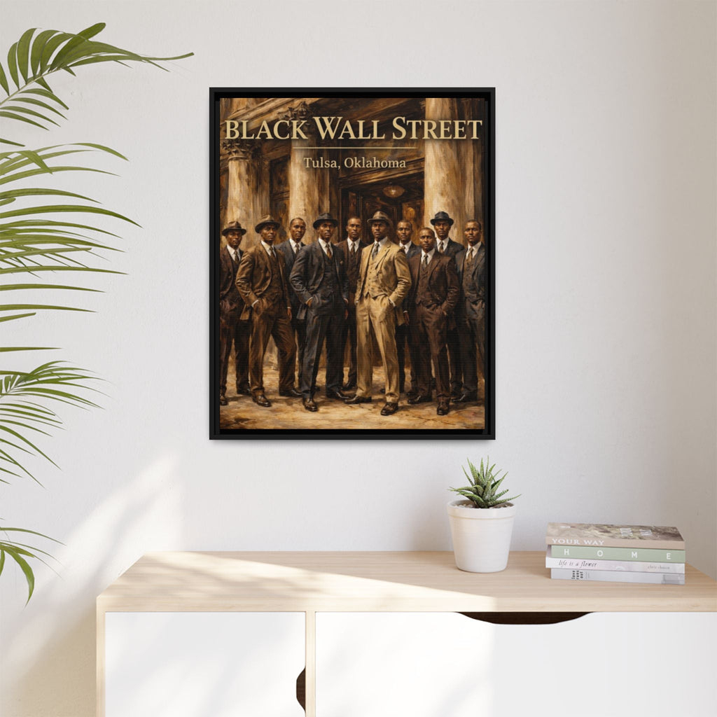 Black Wall Street Tulsa Oklahoma Wall Art Print - Vintage Inspired Cultural History Canvas by Relatable Designs