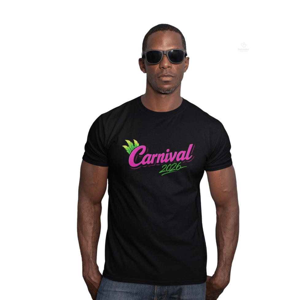 Carnival 2026 Neon Script Graphic Tee – Festival Vibes Statement Shirt by Relatable Designs