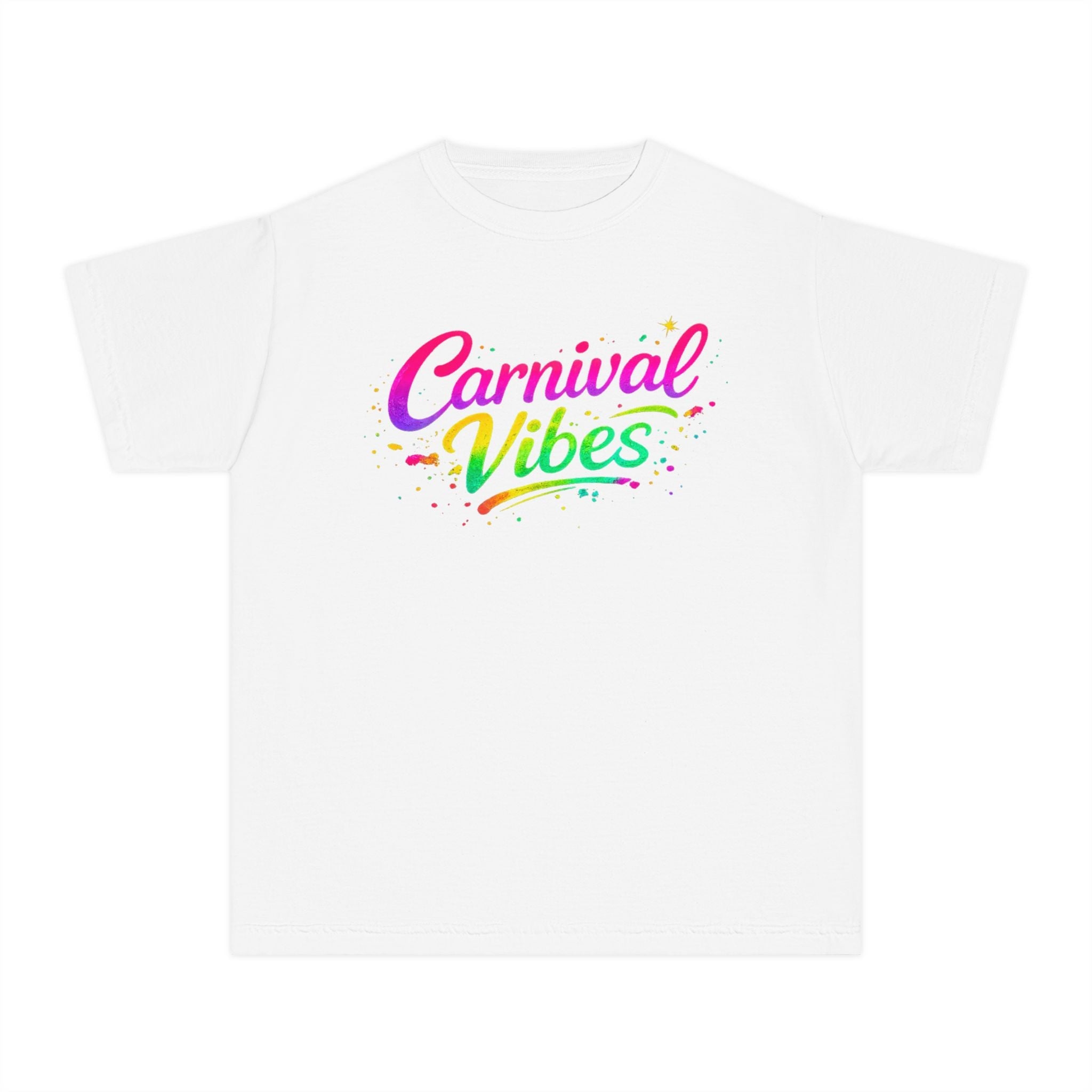 White Carnival Youth Tee — Colorful  Festival Shirt by Relatable Designs
