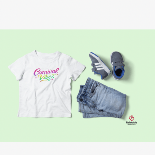 Carnival Vibes Toddler Tee – Colorful Festival Shirt for Kids | Carribean Carnival Outfit | Cute Graphic T-Shirt for Toddlers by Relatable Designs
