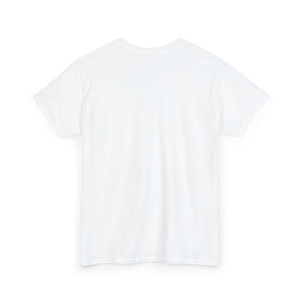 Back view of White t-shirt with camouflage graphic and text 'Keep It 100%' on a white background.