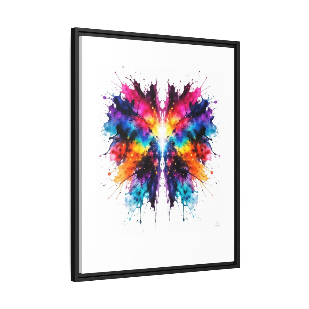 Side View. Multi-color framed Inkblot wall art symbolizing growth, reflection, and the complexity of life experiences.