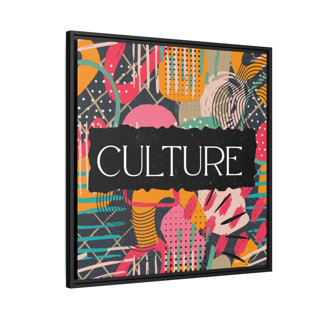 Culture Framed Canvas Wall Art — Colorful Abstract Typography Print by Relatable Designs