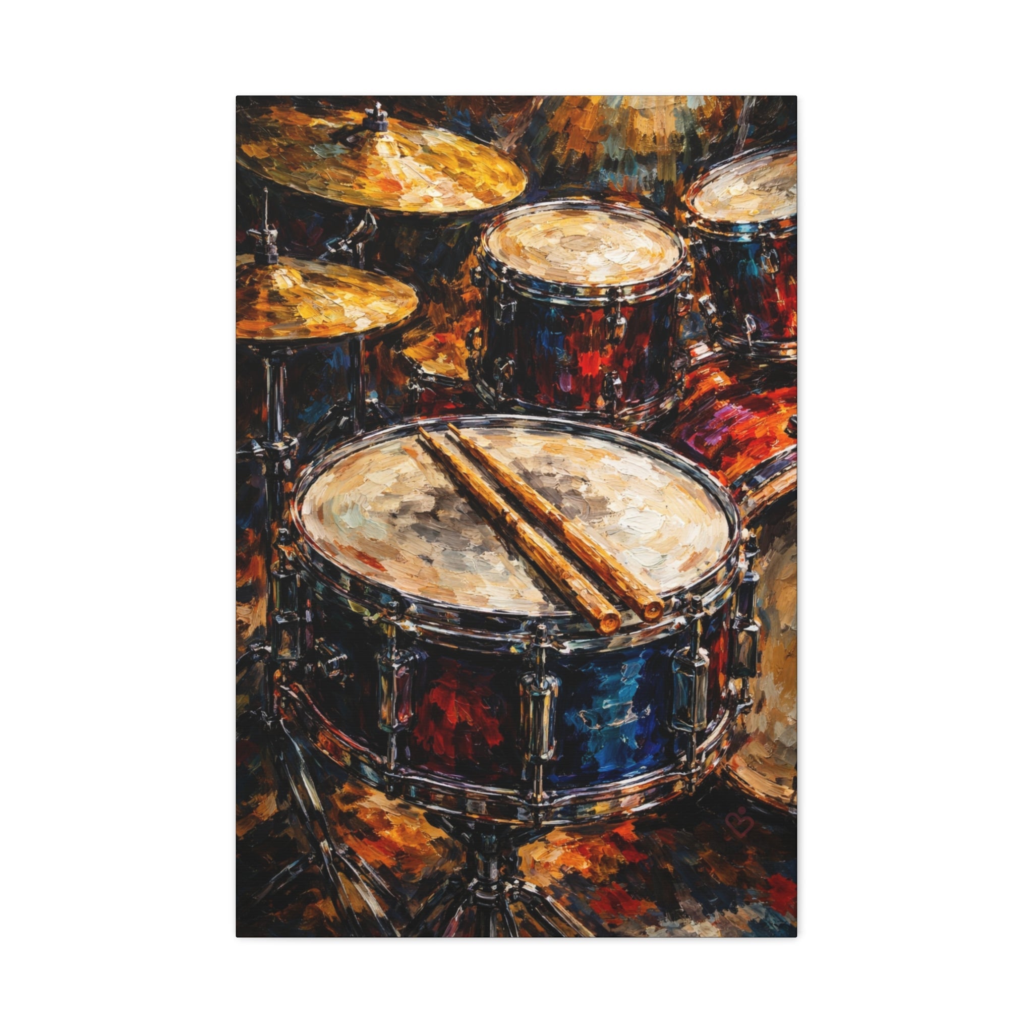 Drum Kit Canvas Art — Stretched Matte Music Wall Decor by Relatable Designs