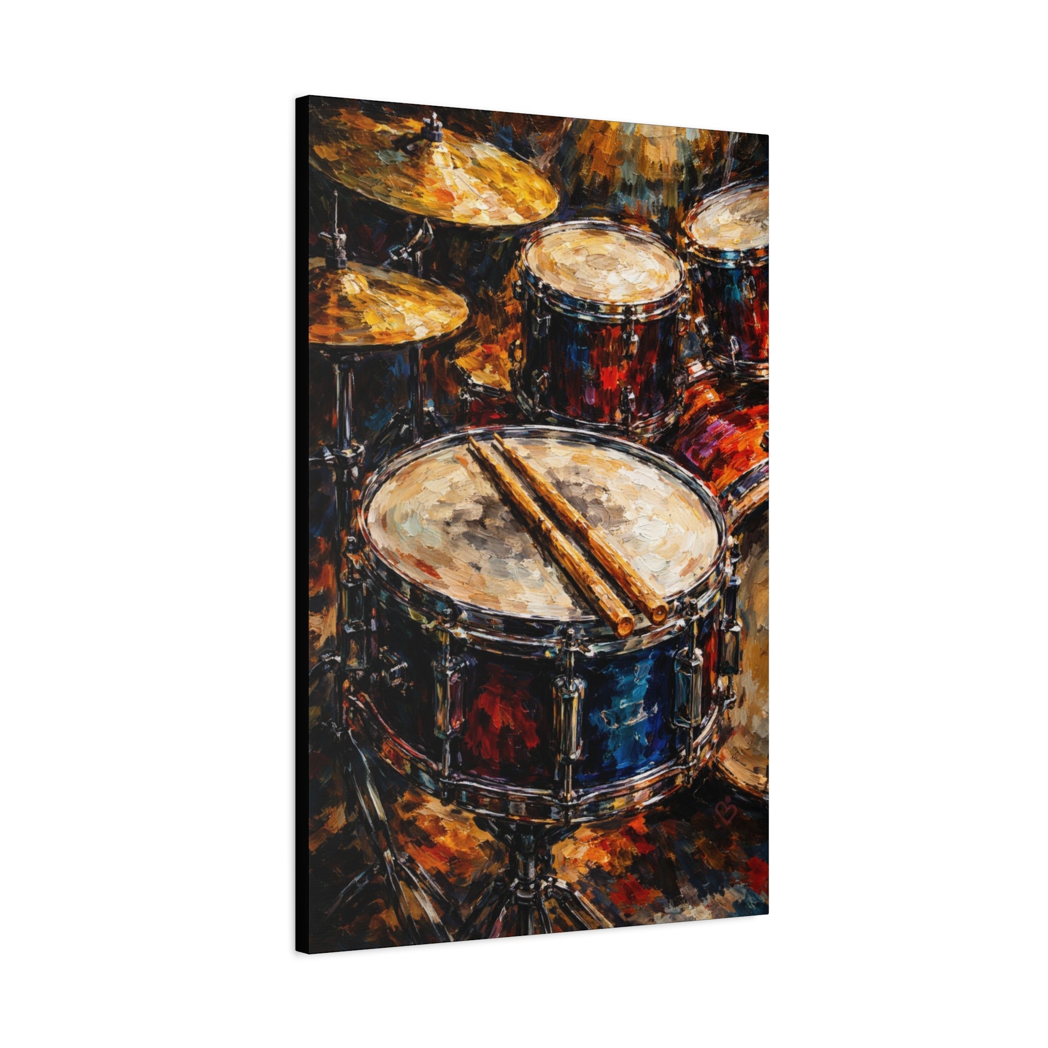 Drum Kit Canvas Art — Stretched Matte Music Wall Decor by Relatable Designs