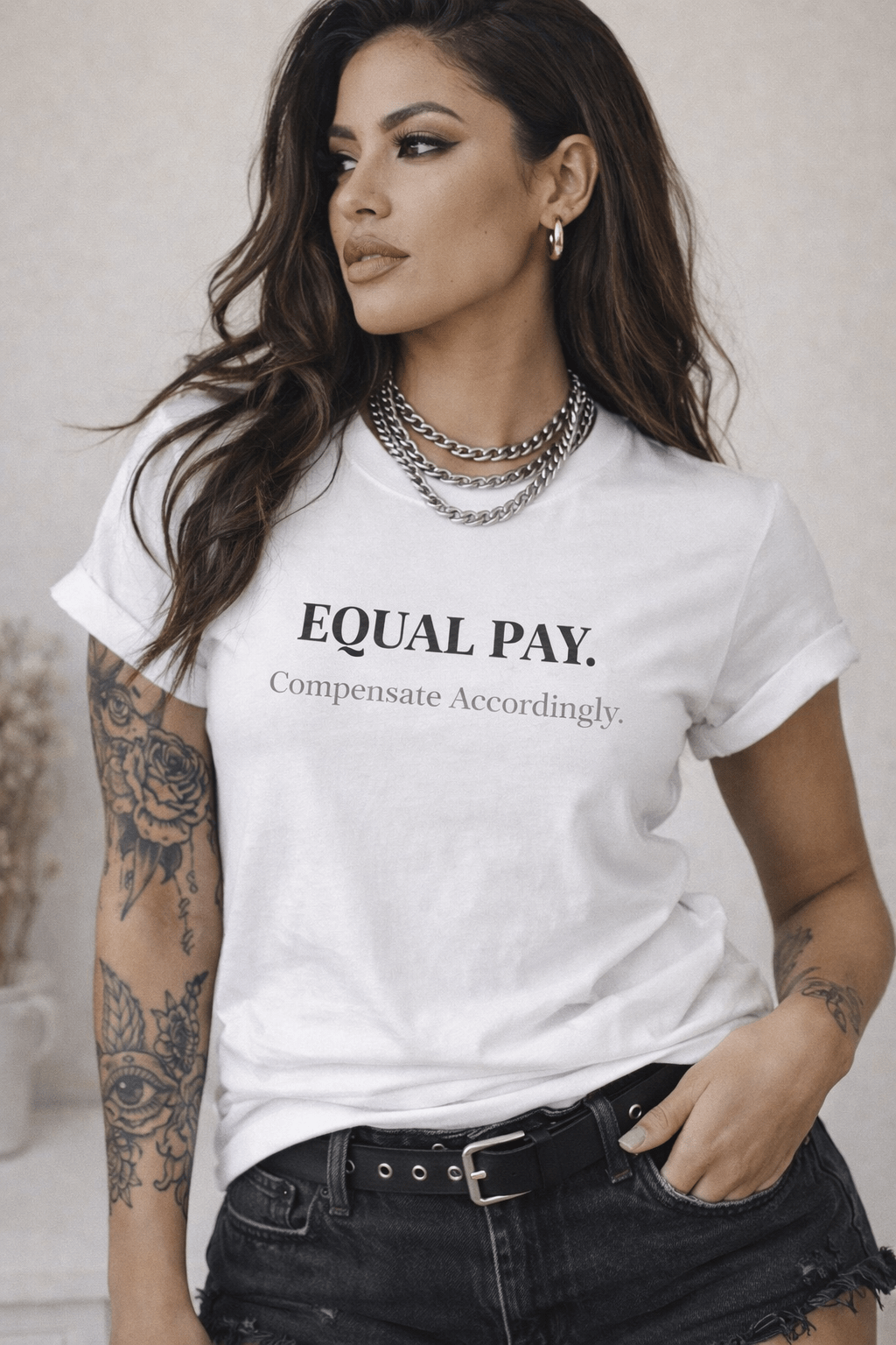 Equal Pay for Equal Work Unisex T-Shirt | Minimalist Statement Tee by Relatable Designs