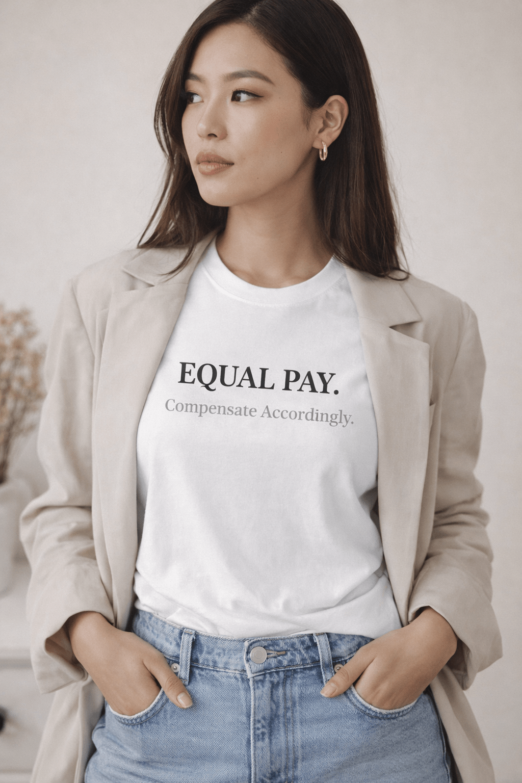 Equal Pay for Equal Work Unisex T-Shirt | Minimalist Statement Tee by Relatable Designs