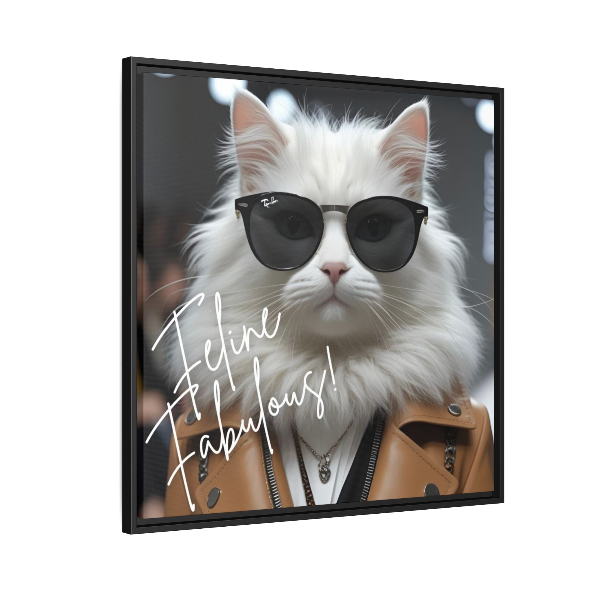 Feline Fabulous Funny Framed Canvas Wall Decor by Relatable Designs by Relatable Designs