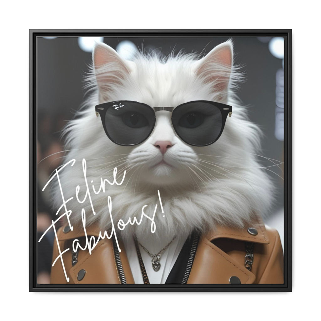 Feline Fabulous Funny Framed Canvas Wall Decor by Relatable Designs by Relatable Designs