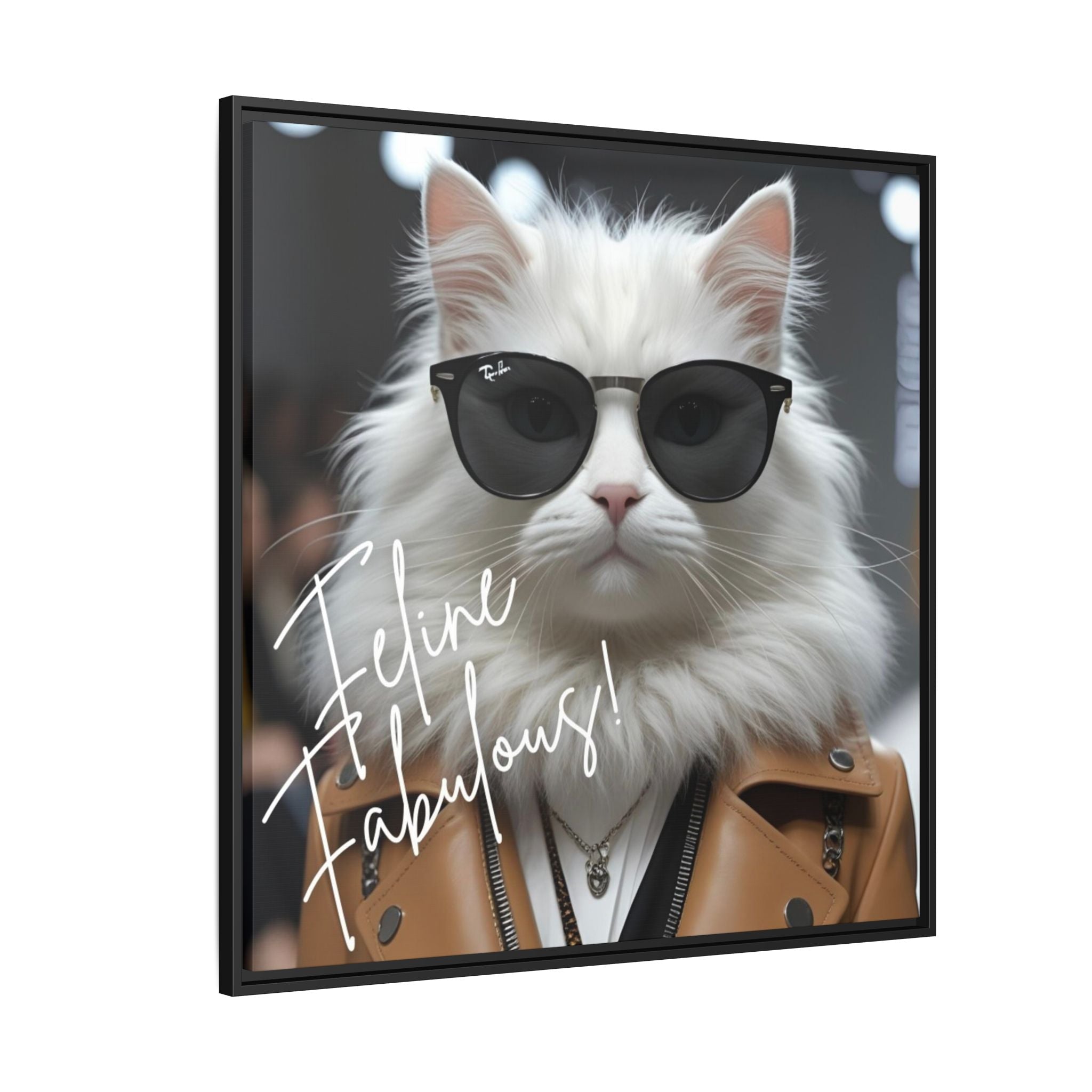Feline Fabulous Funny Framed Canvas Wall Decor by Relatable Designs by Relatable Designs