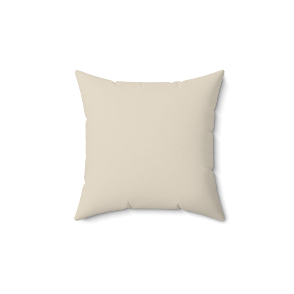 Back view.  Creme Pillow. Faux Suede Zipper Throw Pillow 