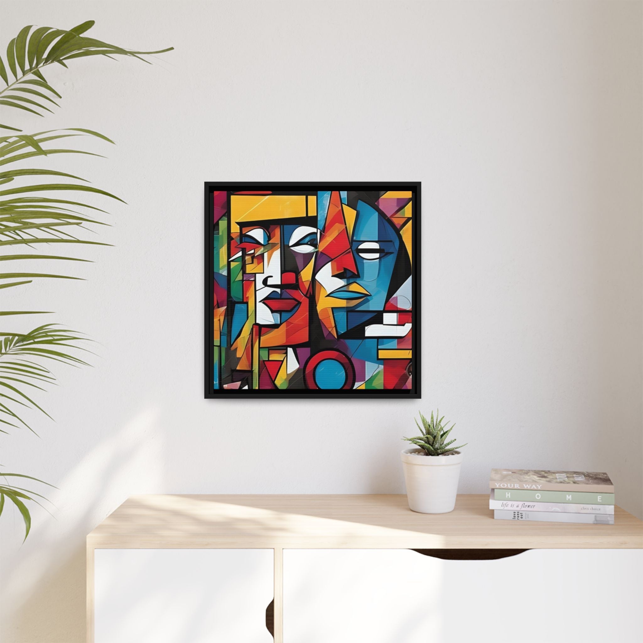 Framed Cubism Abstract - Colorful Wall Art for Modern Spaces by Relatable Designs