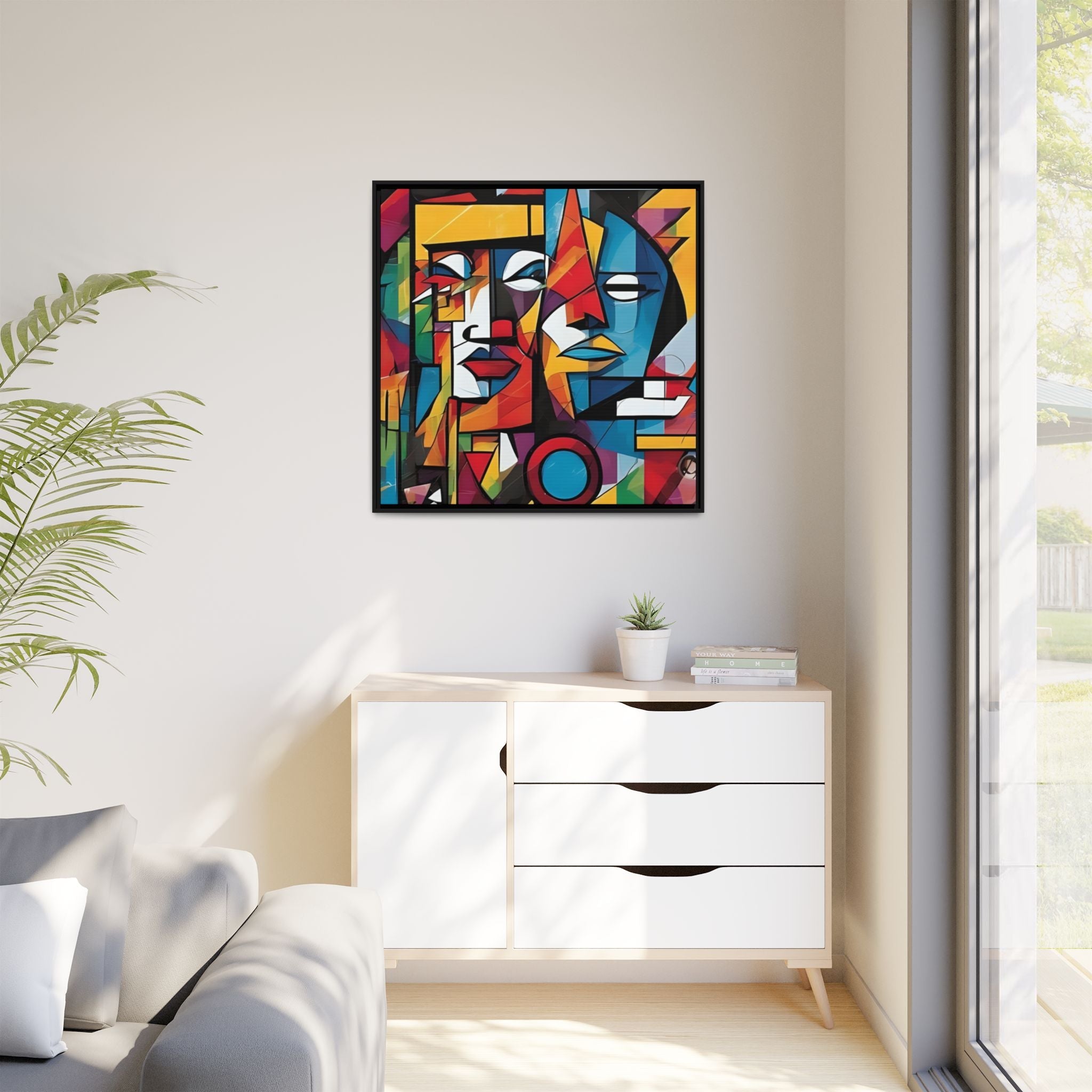 Framed Cubism Abstract - Colorful Wall Art for Modern Spaces by Relatable Designs