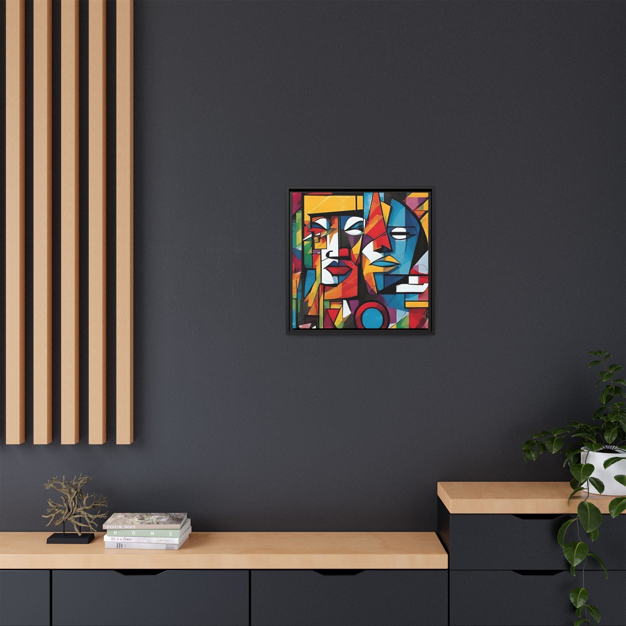 Framed Cubism Abstract - Colorful Wall Art for Modern Spaces by Relatable Designs