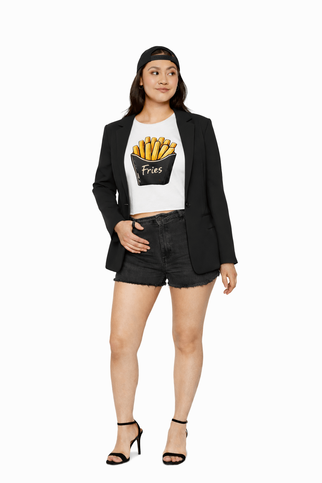 Fries Crop Top – Cute French Fries Graphic Cropped Tee for Women | Relatable Designs by Relatable Designs