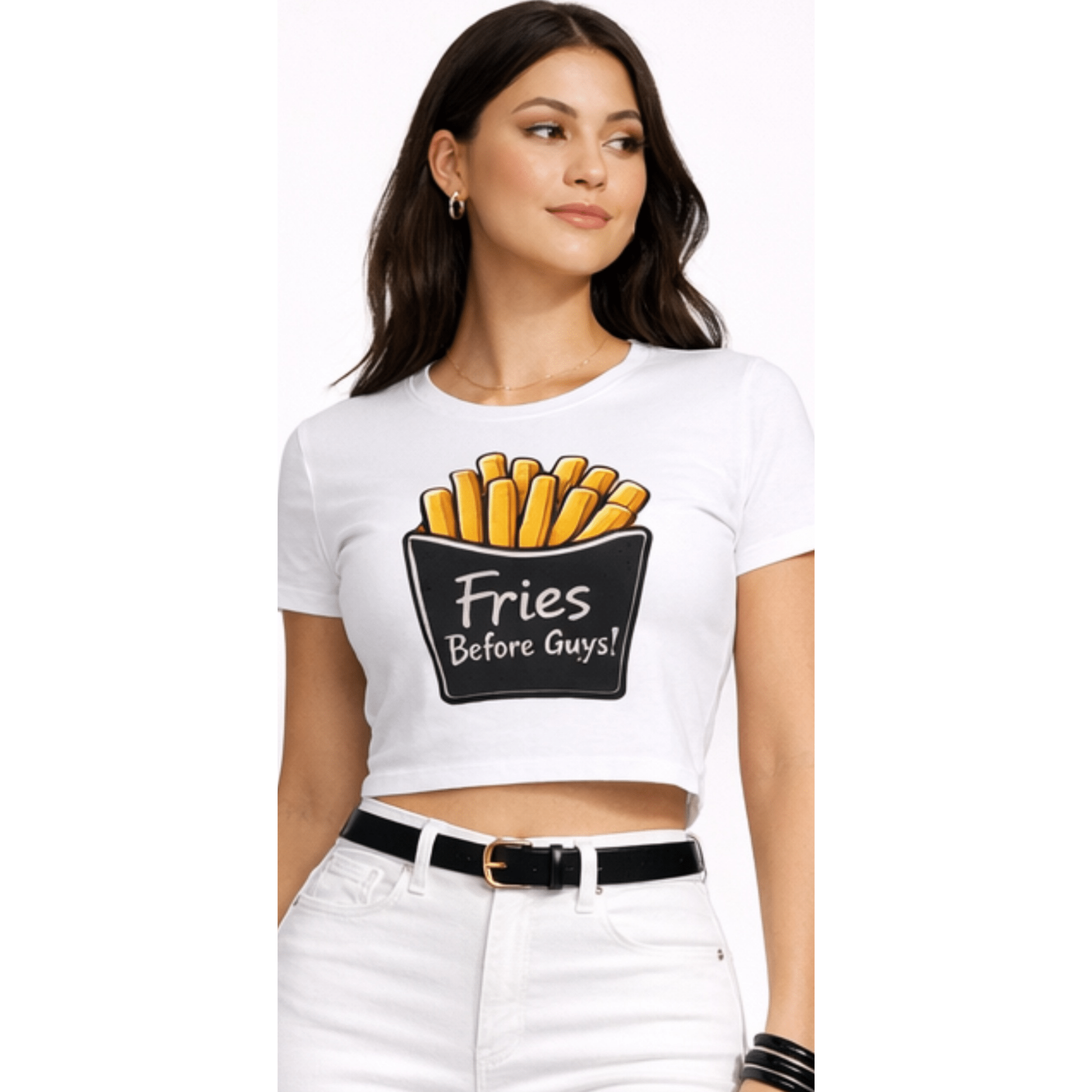 Fries Crop Top – Cute French Fries Graphic Cropped Tee for Women | Relatable Designs by Relatable Designs