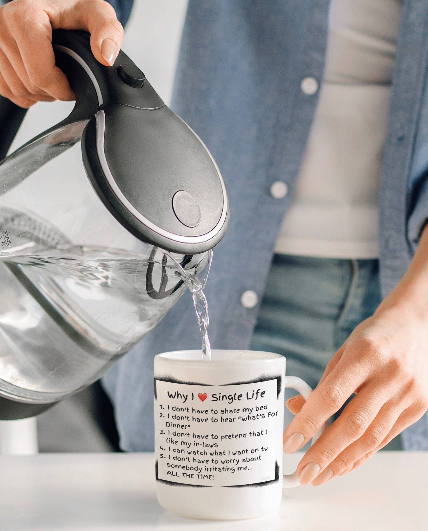 Funny Coffee Mug 'Why I Love Single Life" by Relatable Designs| Fun Gift for Singles by Relatable Designs