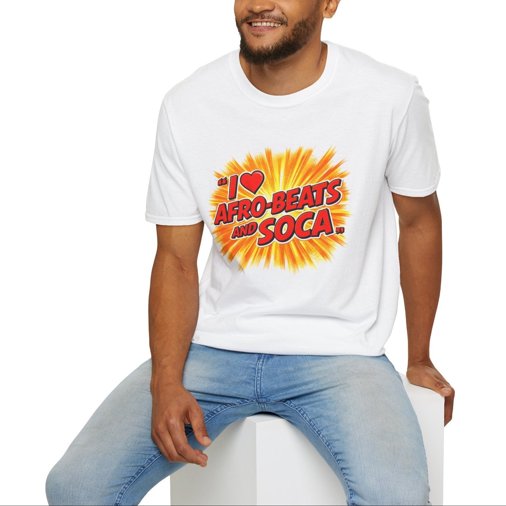 I Love Afro - Beats and Soca | Unisex Festival Inspired White Tee by Relatable Designs