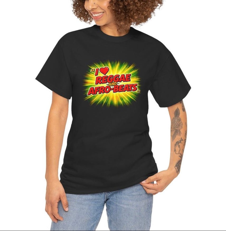 I Love Reggae and Afro - Beats Unisex T-Shirt | Music Culture Tee by Relatable Designs