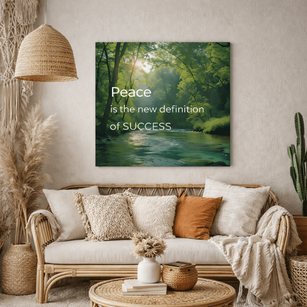Inspirational Canvas Wall Art - Peace Is The New Definiton of Success 30X30 by Relatable Designs