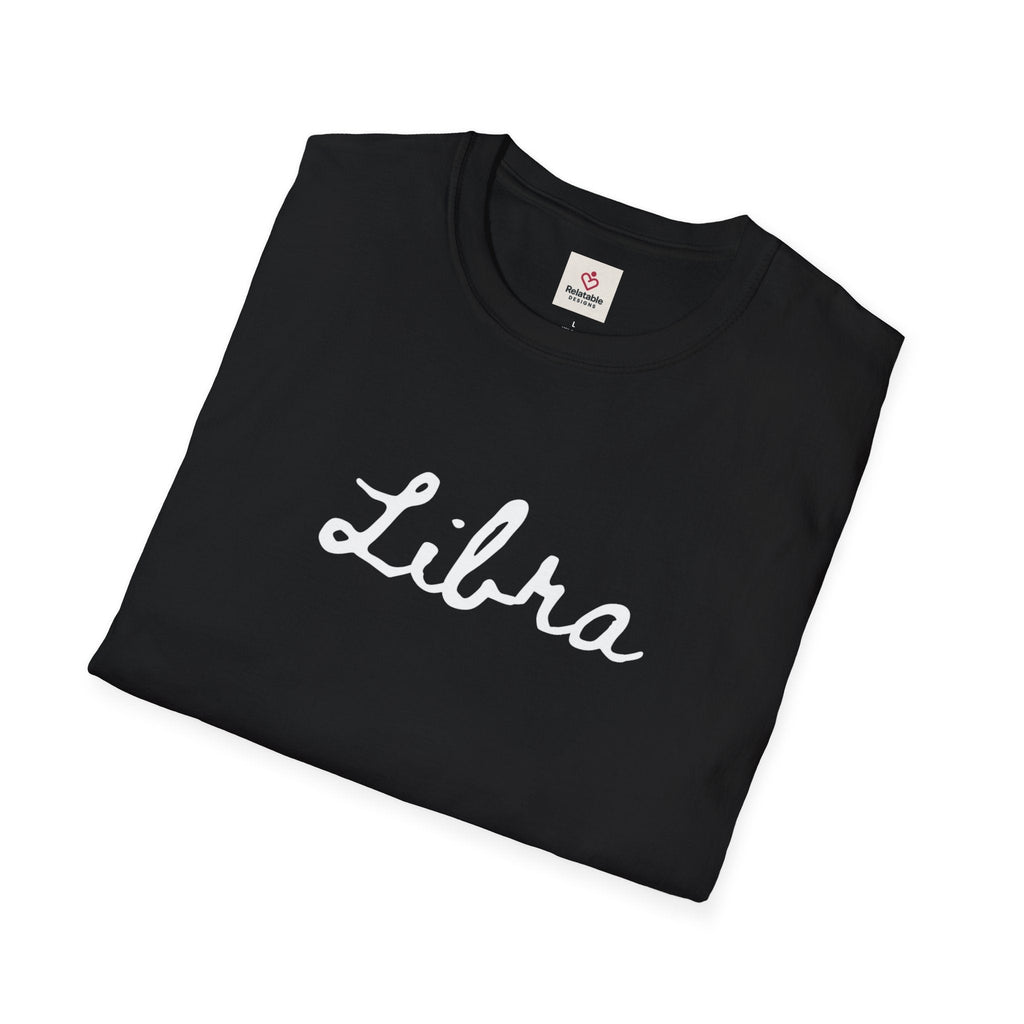 Libra Script T-Shirt — Softstyle Zodiac Graphic Tee | Relatable Designs by Relatable Designs