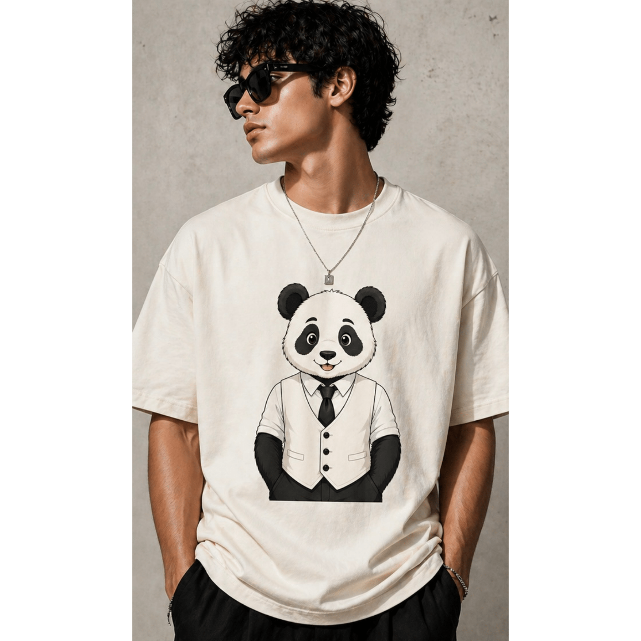 Panda Graphic T-Shirt | “Comfortable Being Me” Statement Tee | Cute Minimalist Animal Shirt for Women by Relatable Designs