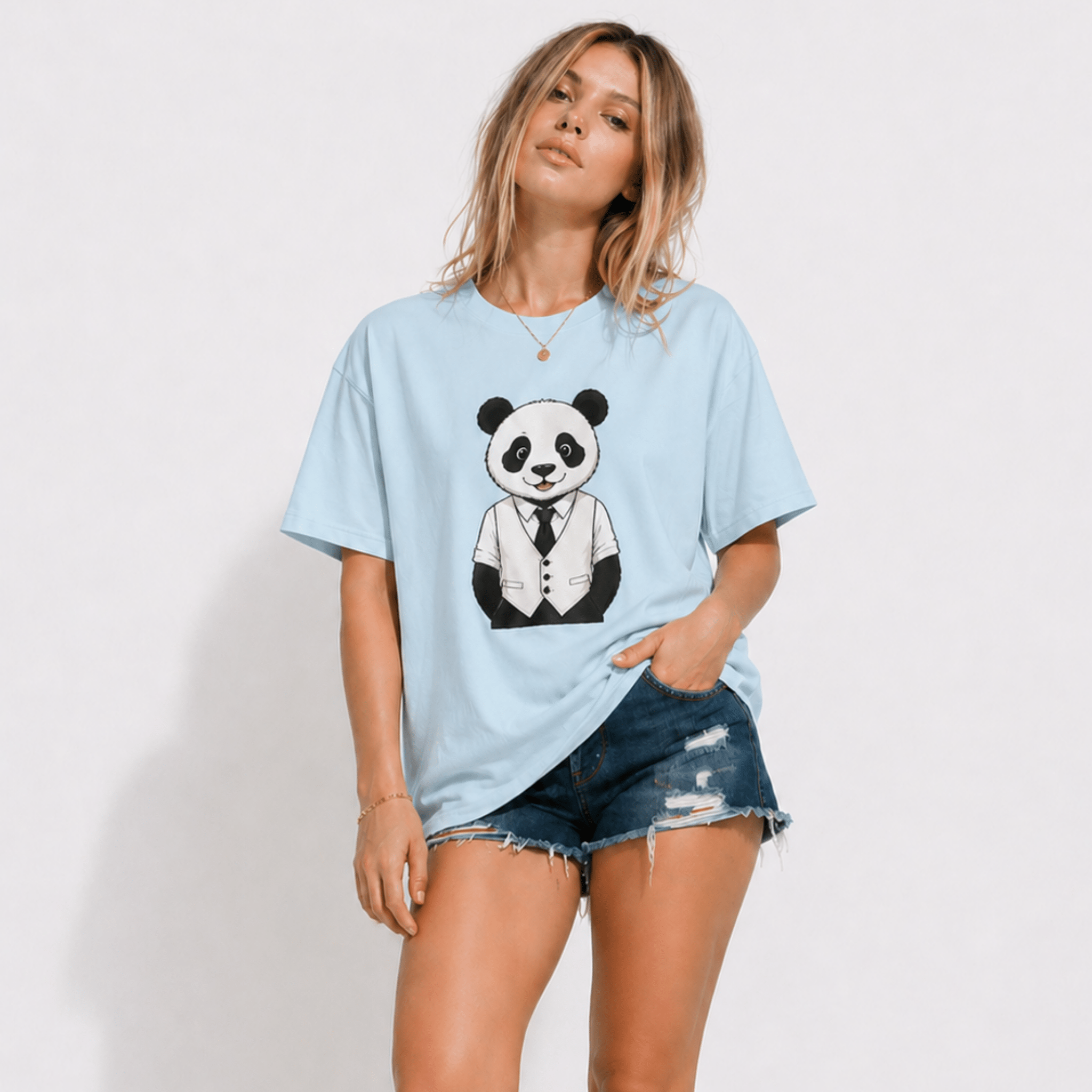 Panda Graphic T-Shirt | “Comfortable Being Me” Statement Tee | Cute Minimalist Animal Shirt for Women by Relatable Designs