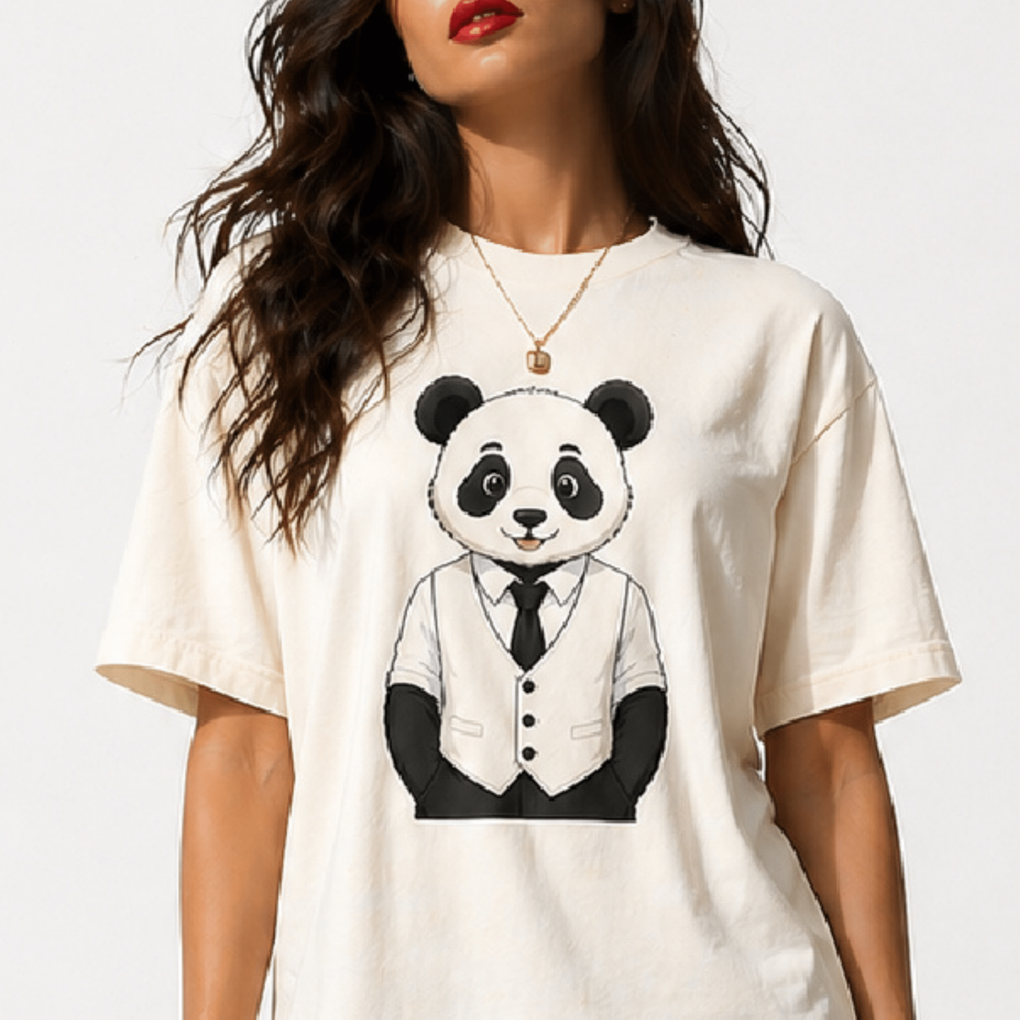 Panda Graphic T-Shirt | “Comfortable Being Me” Statement Tee | Cute Minimalist Animal Shirt for Women by Relatable Designs