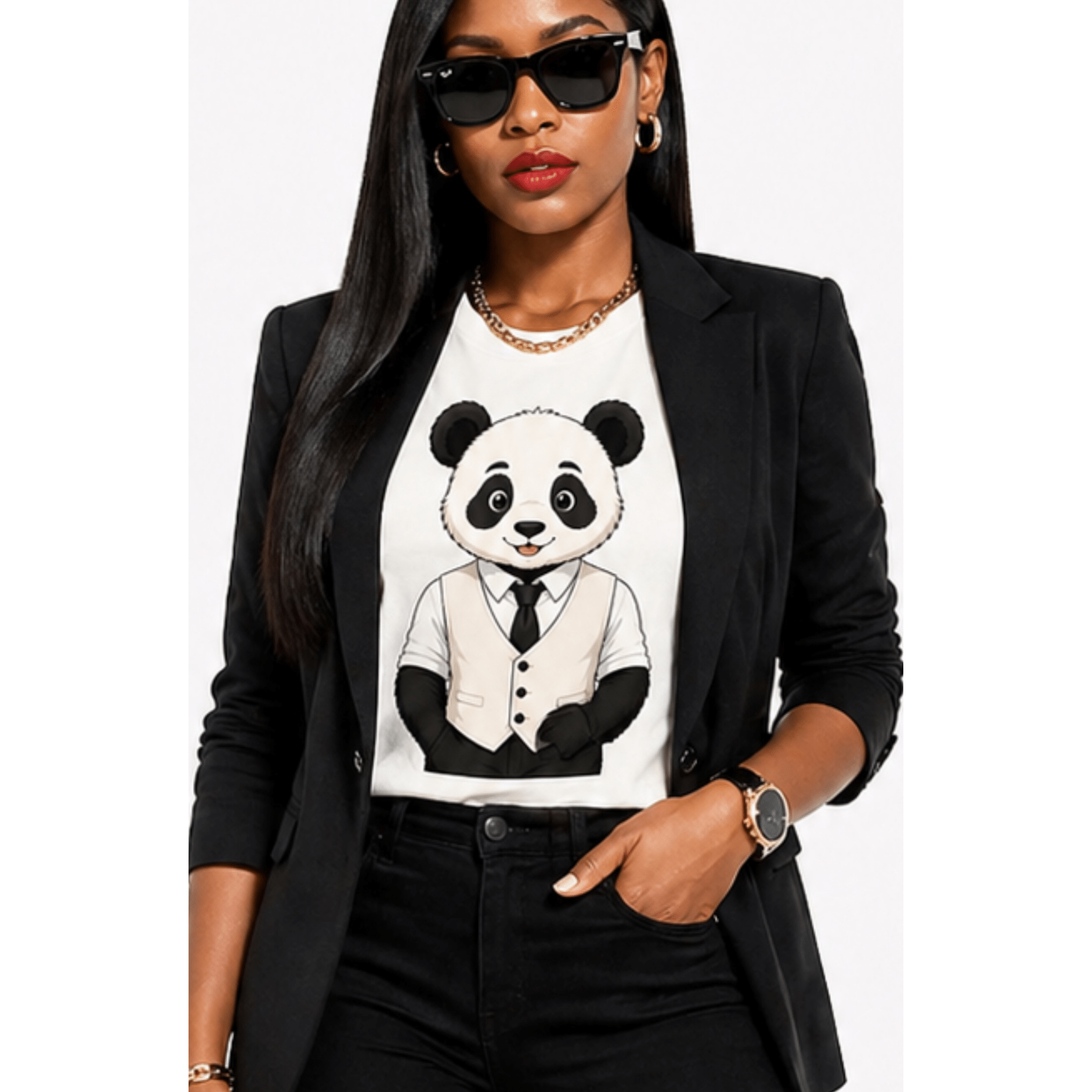 Panda Graphic T-Shirt | “Comfortable Being Me” Statement Tee | Cute Minimalist Animal Shirt for Women by Relatable Designs
