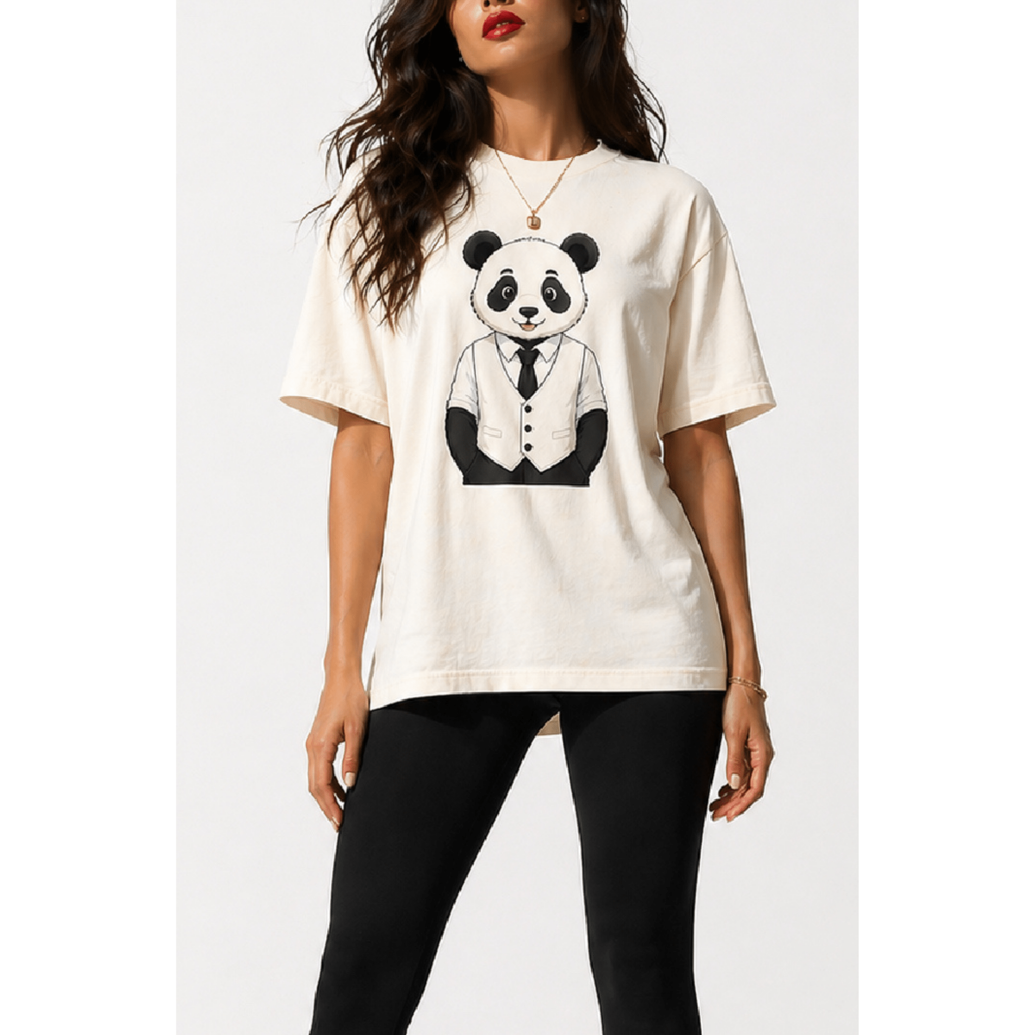 Panda Graphic T-Shirt | “Comfortable Being Me” Statement Tee | Cute Minimalist Animal Shirt for Women by Relatable Designs