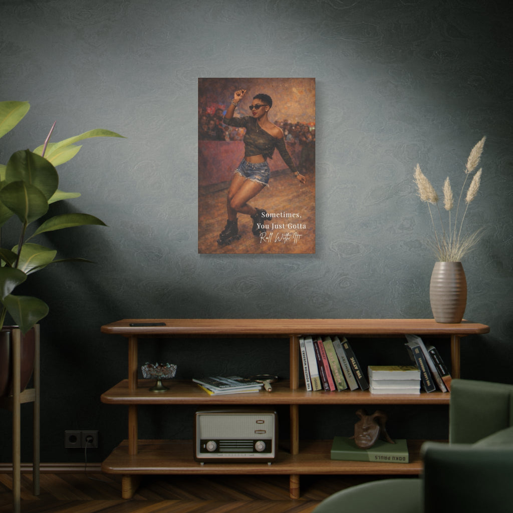 Roll With It Roller Skater Canvas Wall Art — "Sometimes, You Just Gotta Roll With It" by Relatable Designs