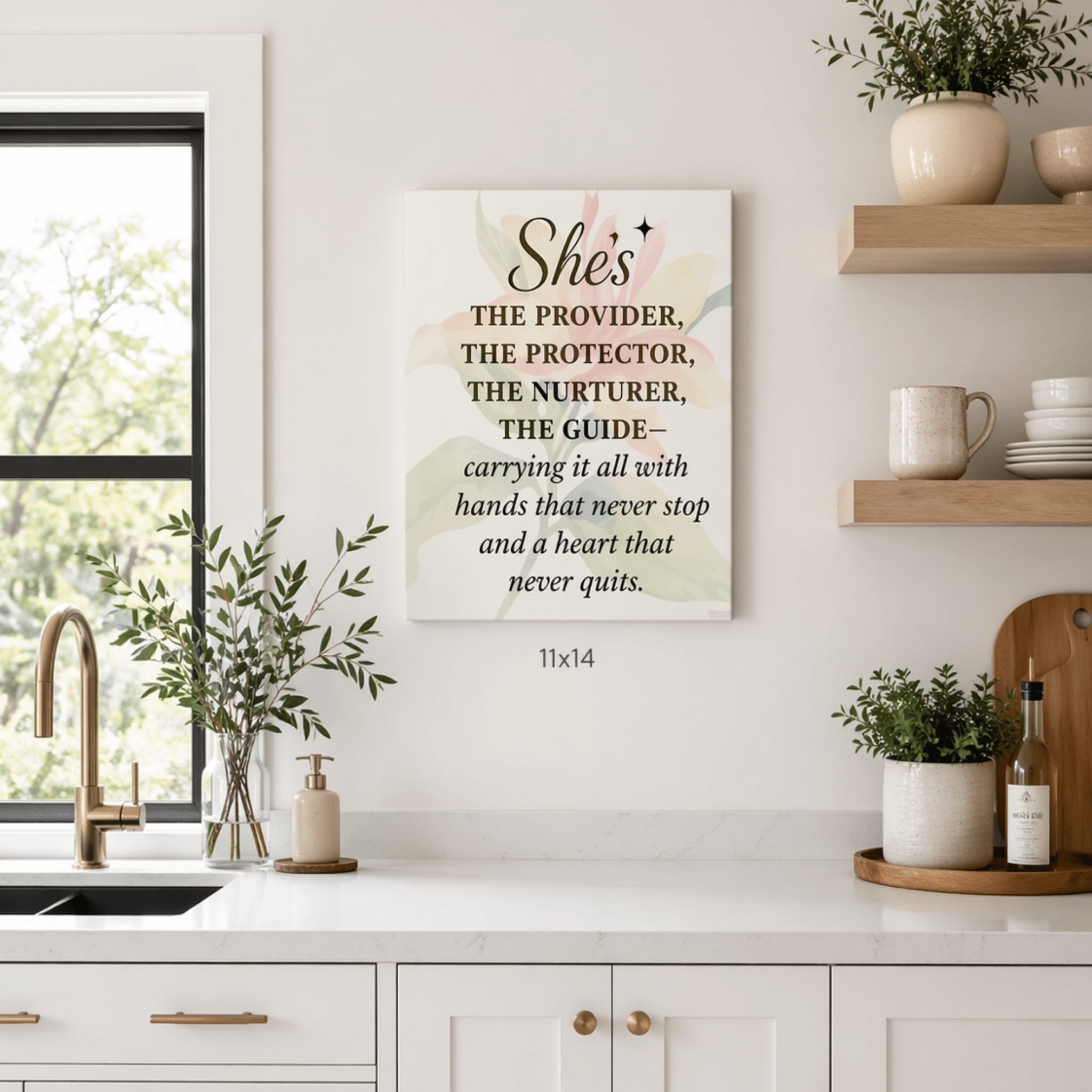 She's the Provider Wall Art | Inspirational Gift for Mom | Affirmation Canvas Print by Relatable Designs
