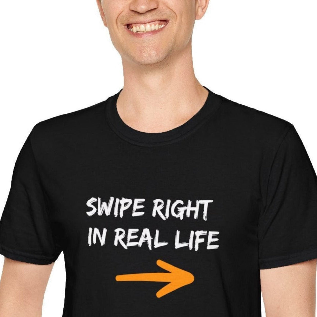 Swipe Right In Real Life T‑Shirt | Conversation Starter Dating Tee - Relatable Designs by Relatable Designs