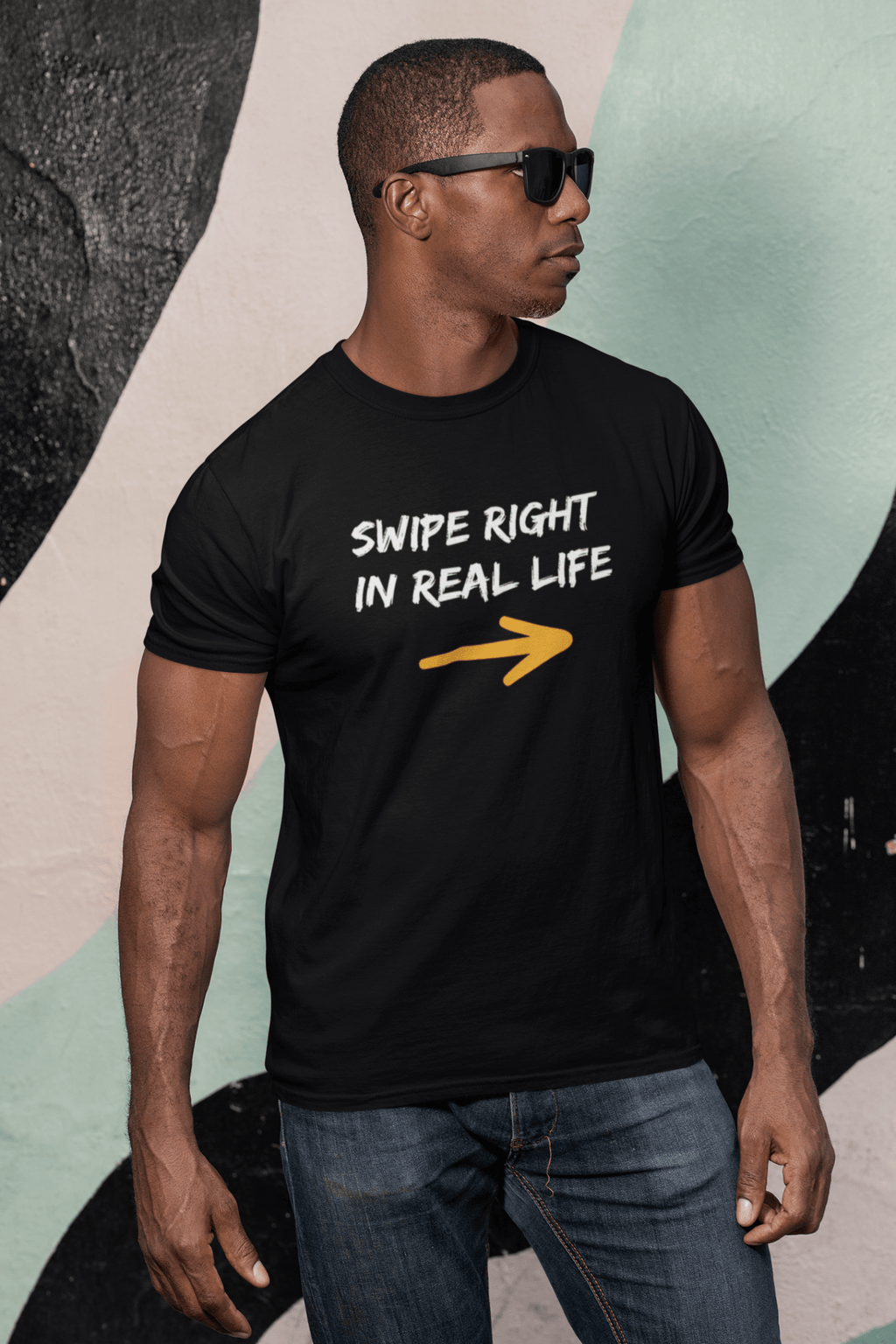 Swipe Right In Real Life T‑Shirt | Conversation Starter Dating Tee - Relatable Designs by Relatable Designs