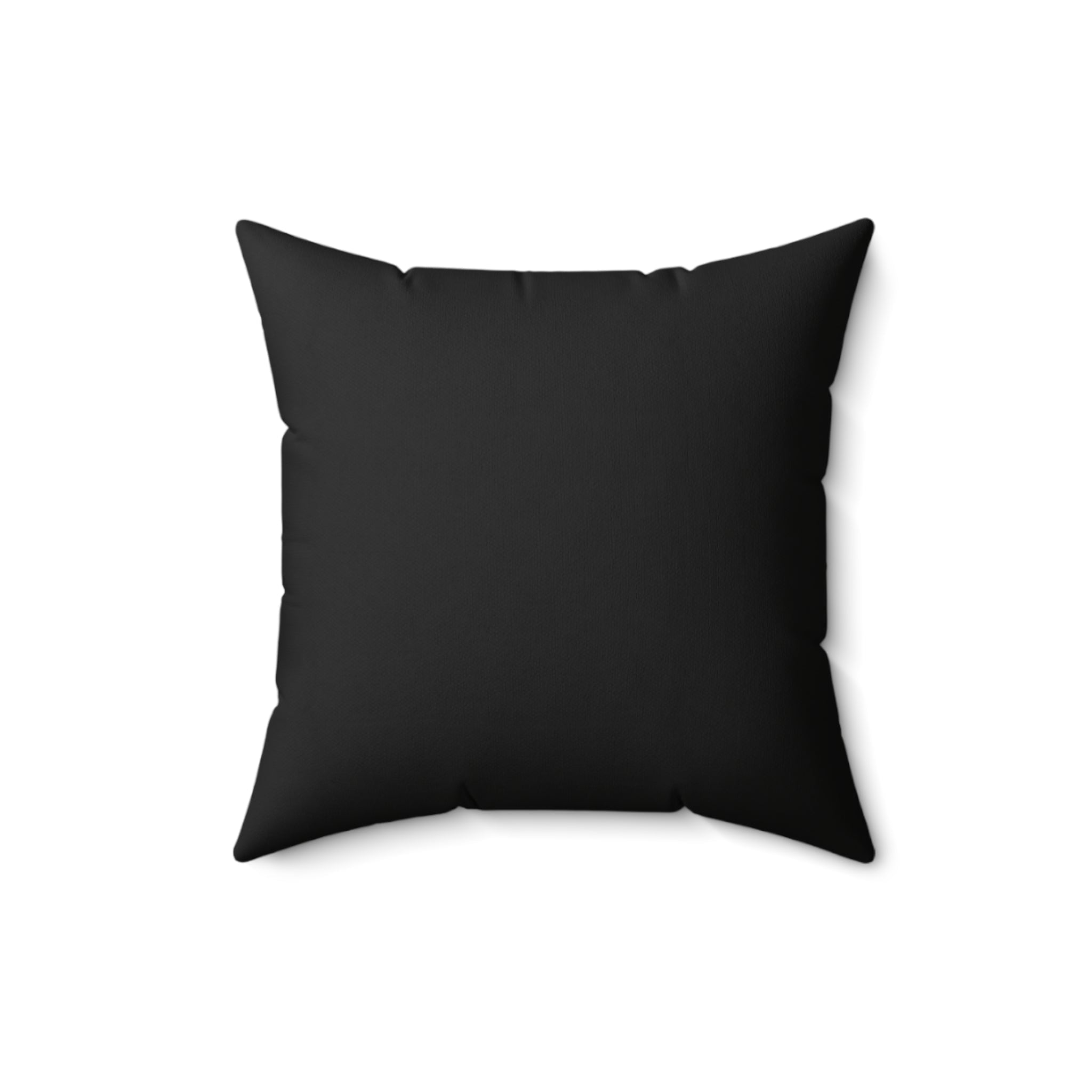 Black pillow back of black and white abstract tiger stripe pattern on a white background