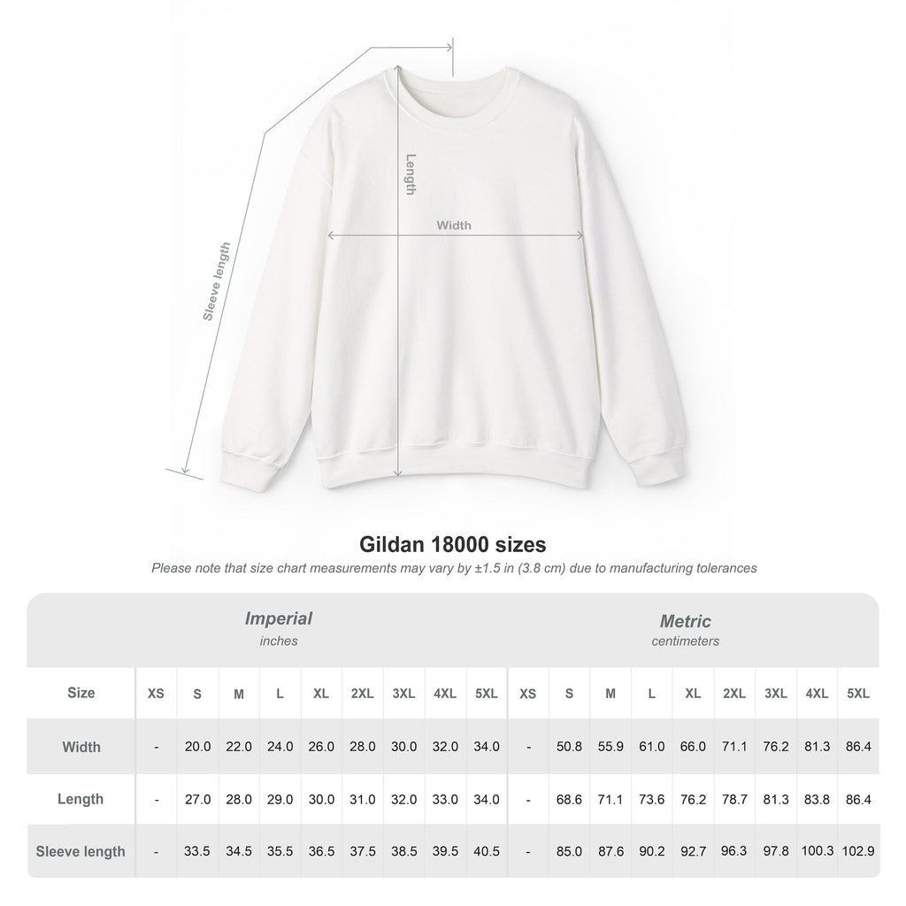 Vintage Skull Floral Sweatshirt with measurement chart on a white background
