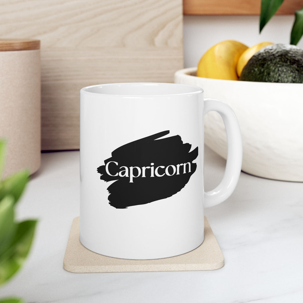 Zodiac Mug - Capricorn The Achiever White Ceramic Cup - Ambitious Astrology Gift by Relatable Designs by Relatable Designs