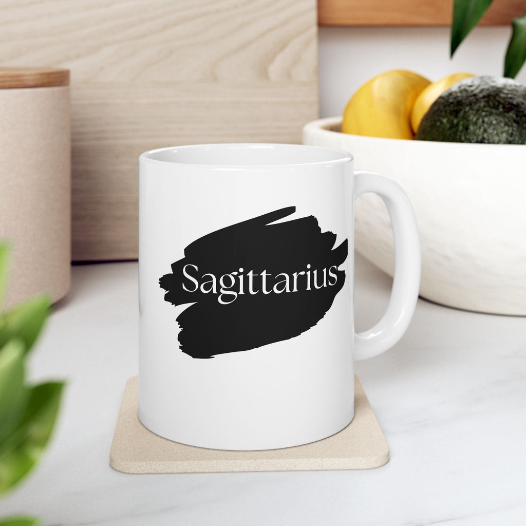 Zodiac Mug - Sagittarius 'The Explorer' White Ceramic Cup - Adventurous Astrology Gift by Relatable Designs by Relatable Designs